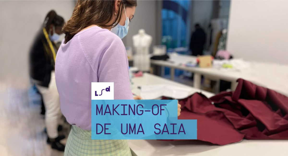 A Laura Fernandes veste uma saia confecionada por si mesma no módulo de saias, do curso de Modelagem. Vê aqui as etapas do seu projeto.